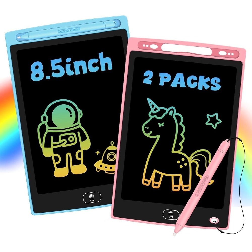 2 Pack LCD Writing Tablet for Kids, Erasable and Reusable Toddler Doodle Board i